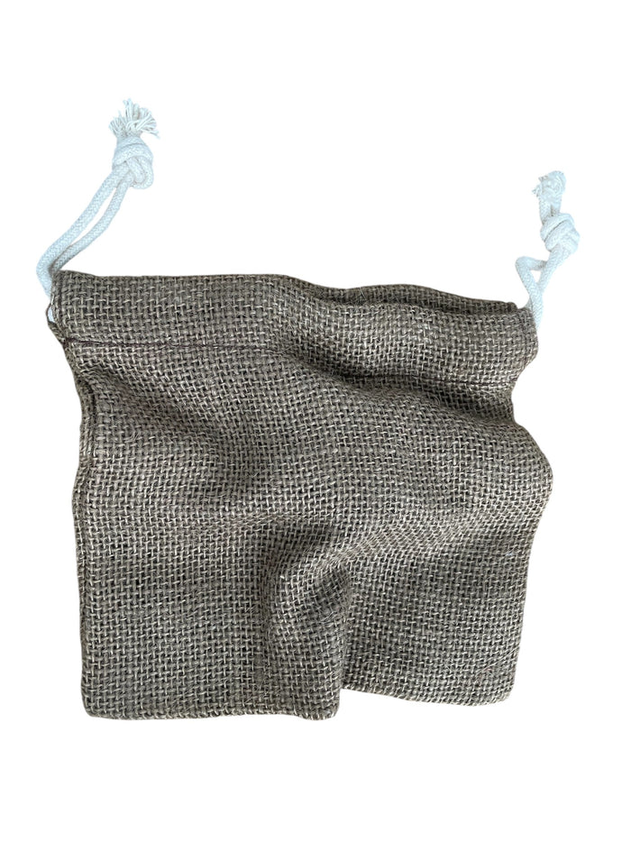 Hessian Supefine Drawstring Bag 12cm x 12cm