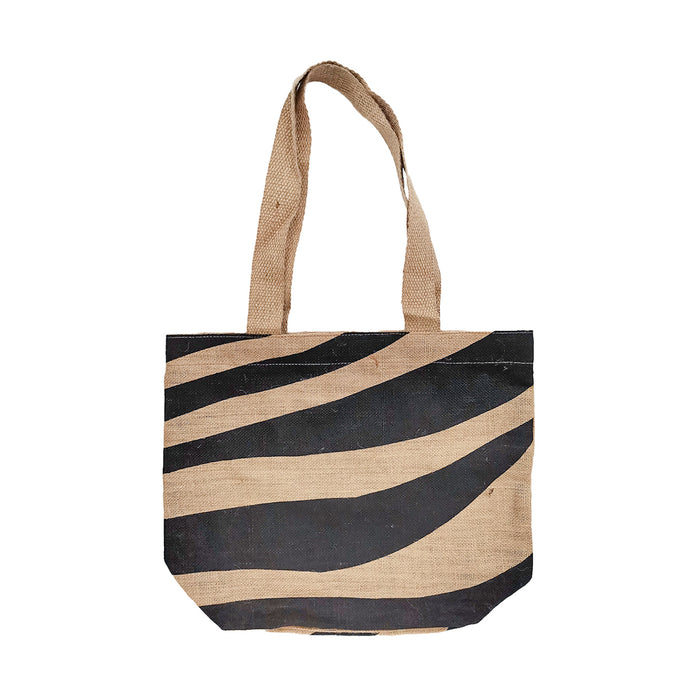 Bag Hessian Unlaminated 45cm (W) x 37cm (H) Zebra Print