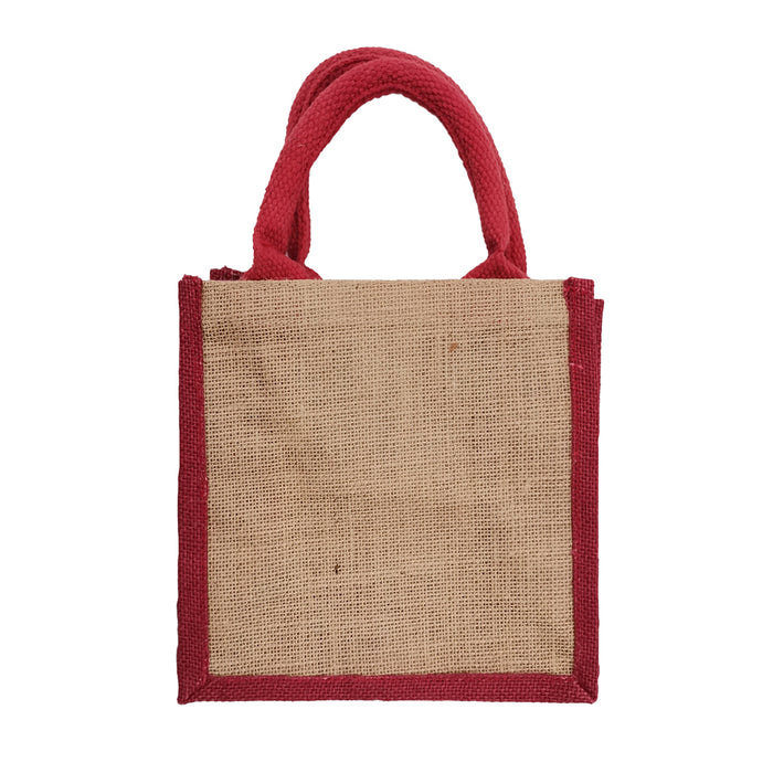 Bag Hessian 20cm (W) x 20cm (H) Maroon
