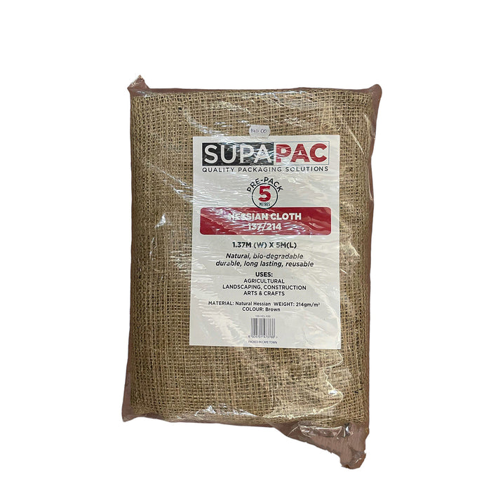 Hessian Cloth - 137cm (W) x 5m 214gsm (Pre-Pack)