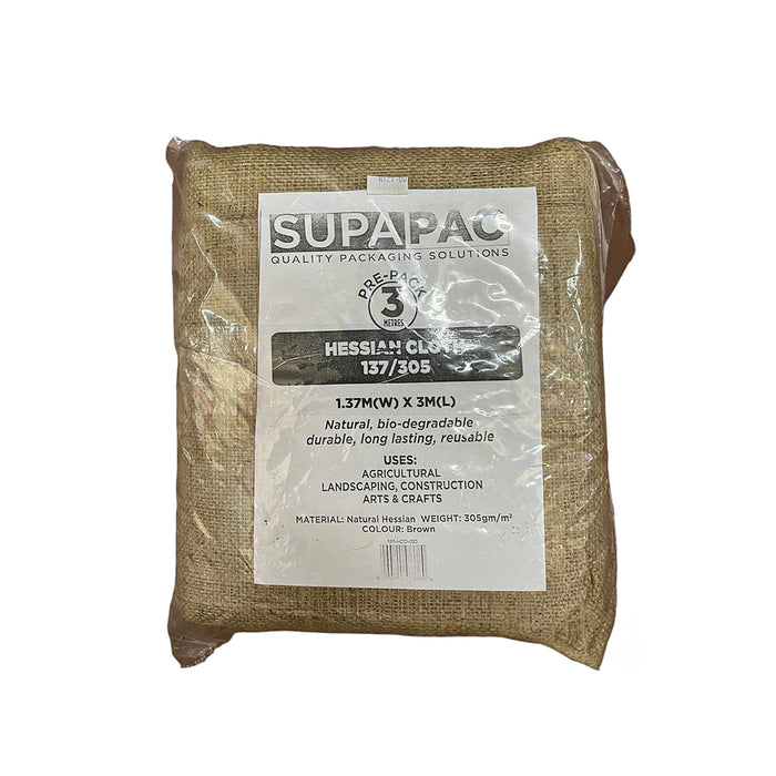 Hessian Cloth - 137cm (W) x 3m 305gsm (Pre-Pack)