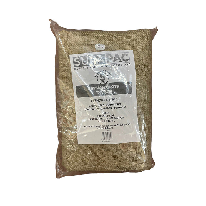 Hessian Cloth - 137cm (W) x 5m 305gsm (Pre-Pack)