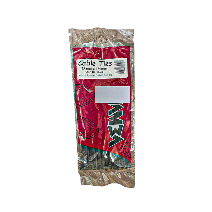 Cable Ties 150mm x 3.6mm (100) Black/White