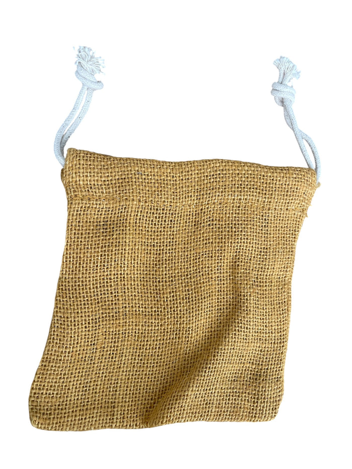 Hessian Supefine Drawstring Bag 12cm x 12cm