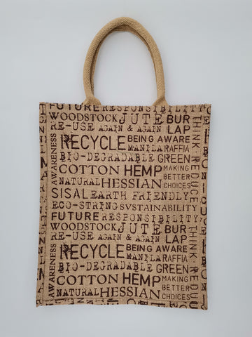 Bag Hessian Natural 41cm (W) x 34cm (H) Eco Print