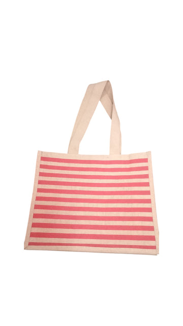 Bag Hessian 41cm (W) x 34cm (H) Red Stripe