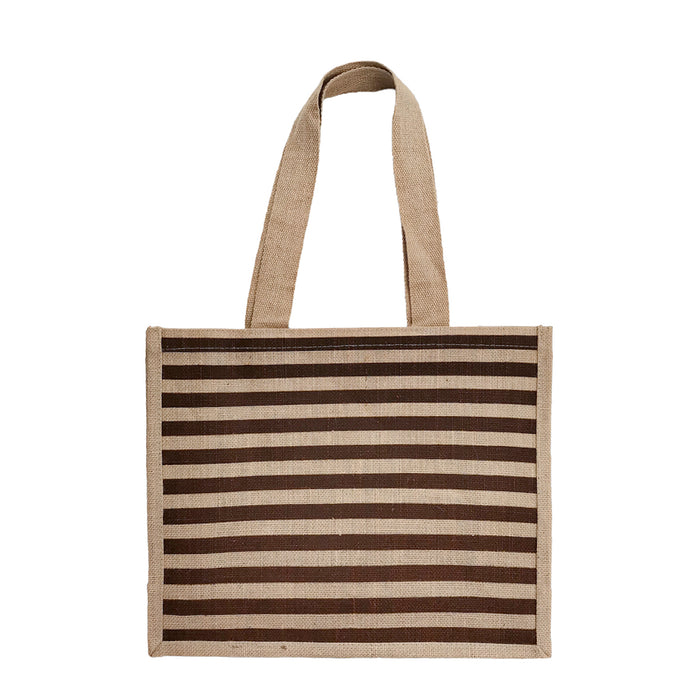Bag Hessian 41cm (W) x 34cm (H) Brown Stripe