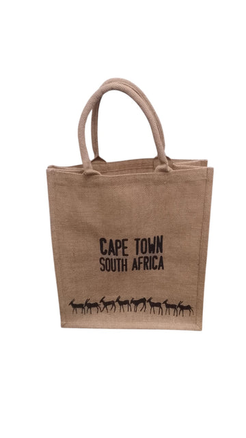 Bag Hessian Natural 34cm (W) x 41cm (H) Print CapeTown