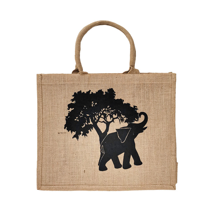Bag Hessian 41cm (W) x 34cm (H) Elephant