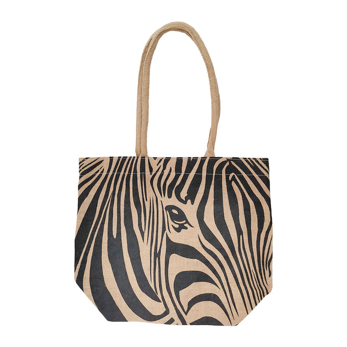 Bag Hessian 45cm (W) x 37cm (H) Zebra Print