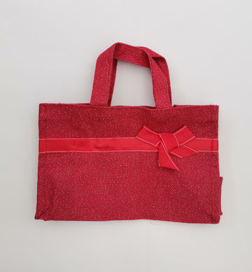 Bag Hessian 29cm (W ) x 19cm (H) Red