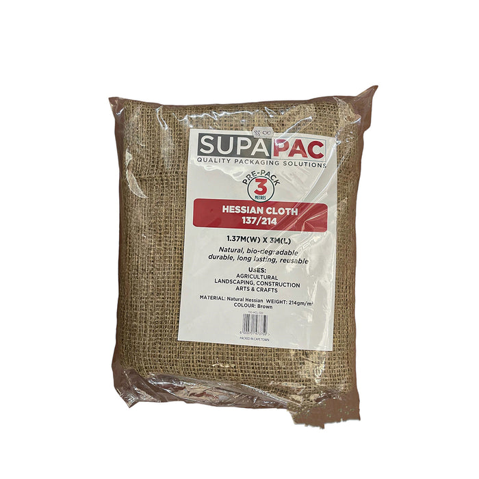Hessian - Cloth 137cm (W) x 3m 214gsm (Pre-pack)