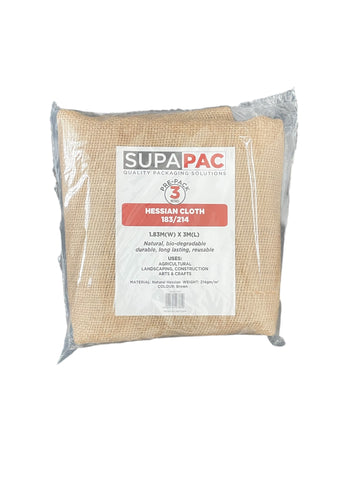 Hessian Cloth - 183cm (W) x 3m 214gsm (Pre-Pack)