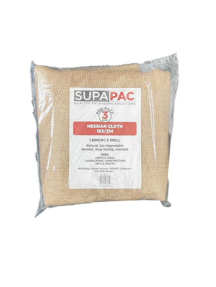 Hessian Cloth - 183cm (W) x 3m 214gsm (Pre-Pack)