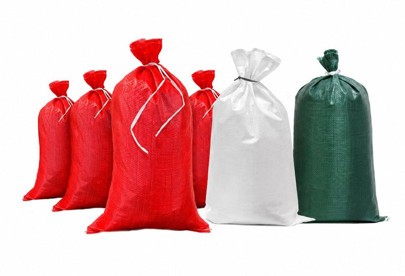 Range of coloured woven polypropylene bags